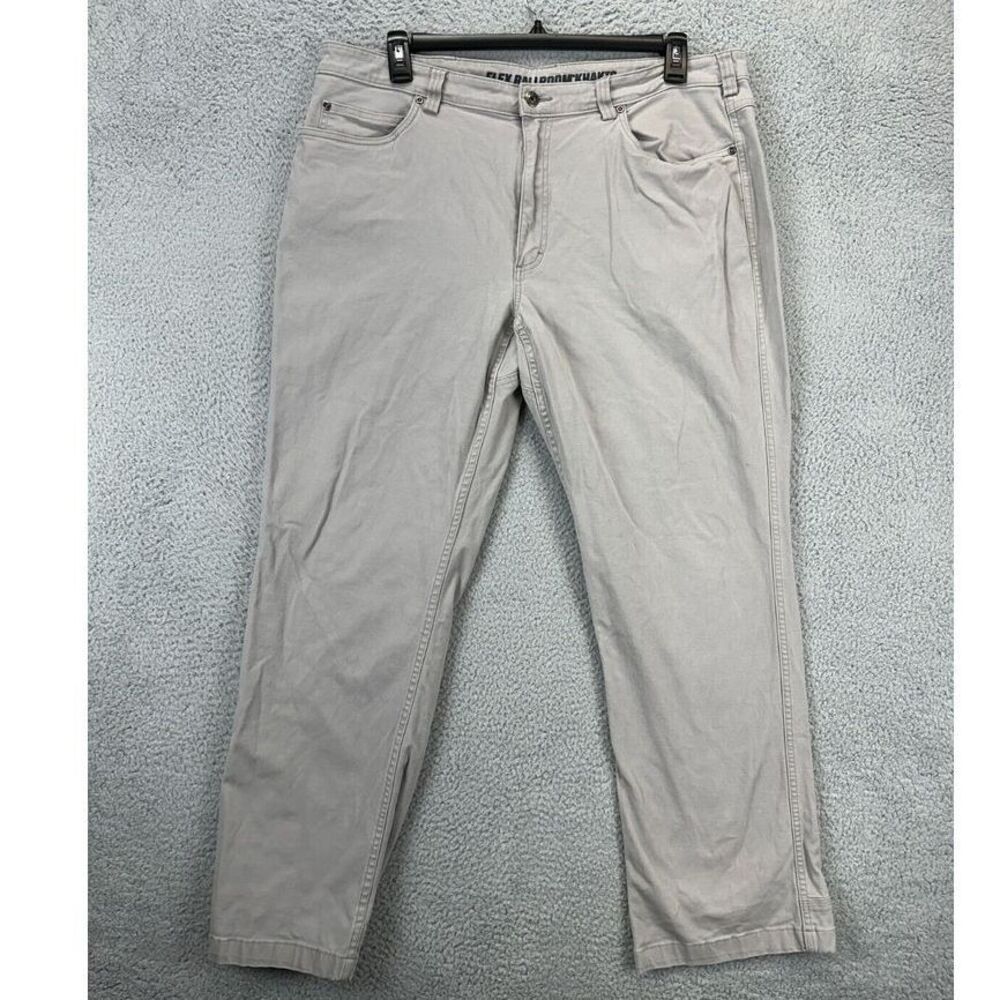 Duluth‎ Trading Co. Flex Ballroom Khakis Pants Mens 40X32 Grey Stretch 5-Pockets